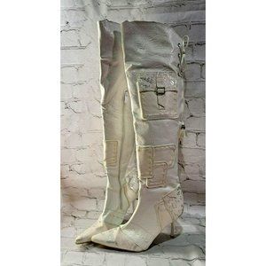 Stunning Boho Chic Tassel pocket over the knee lace up back boot
